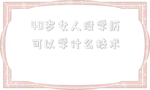 40岁女人没学历可以学什么技术,40岁女人无学历无技术找什么样的事